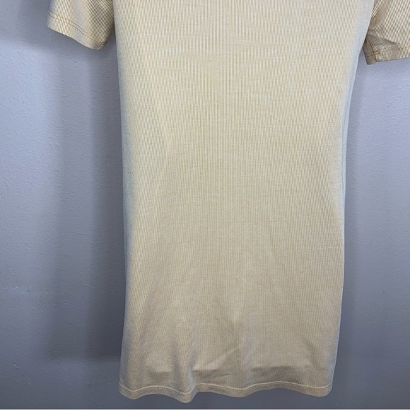 XS BCBGENERATION MUSTARD YELLOW WHITE STRIPED TUNIC TOP STRETCH - Picture 8 of 10